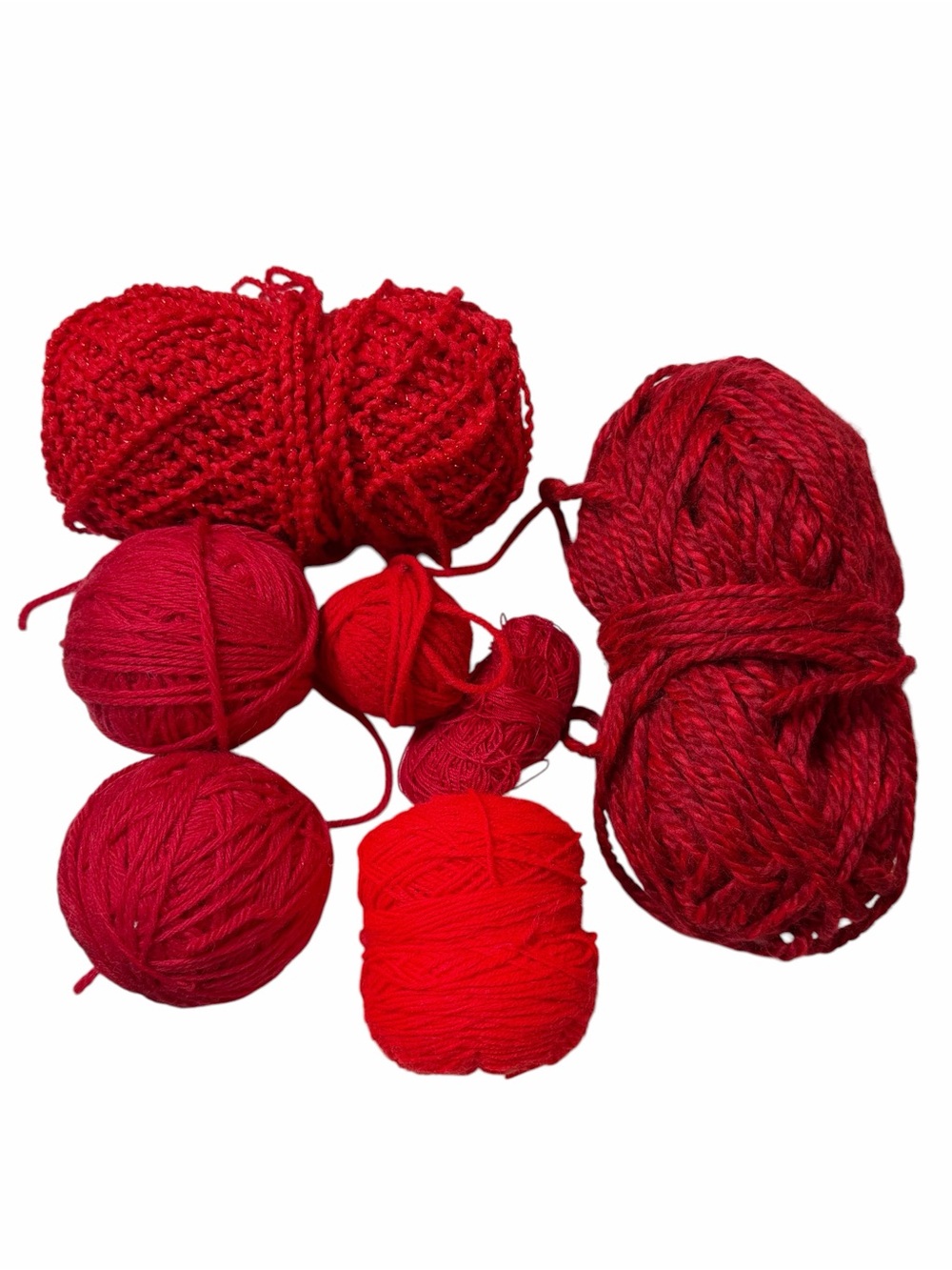 Yarn Mixed Lot Reds Christmas Winter Colorful Yarn Skeins Crafts Knit Crochet